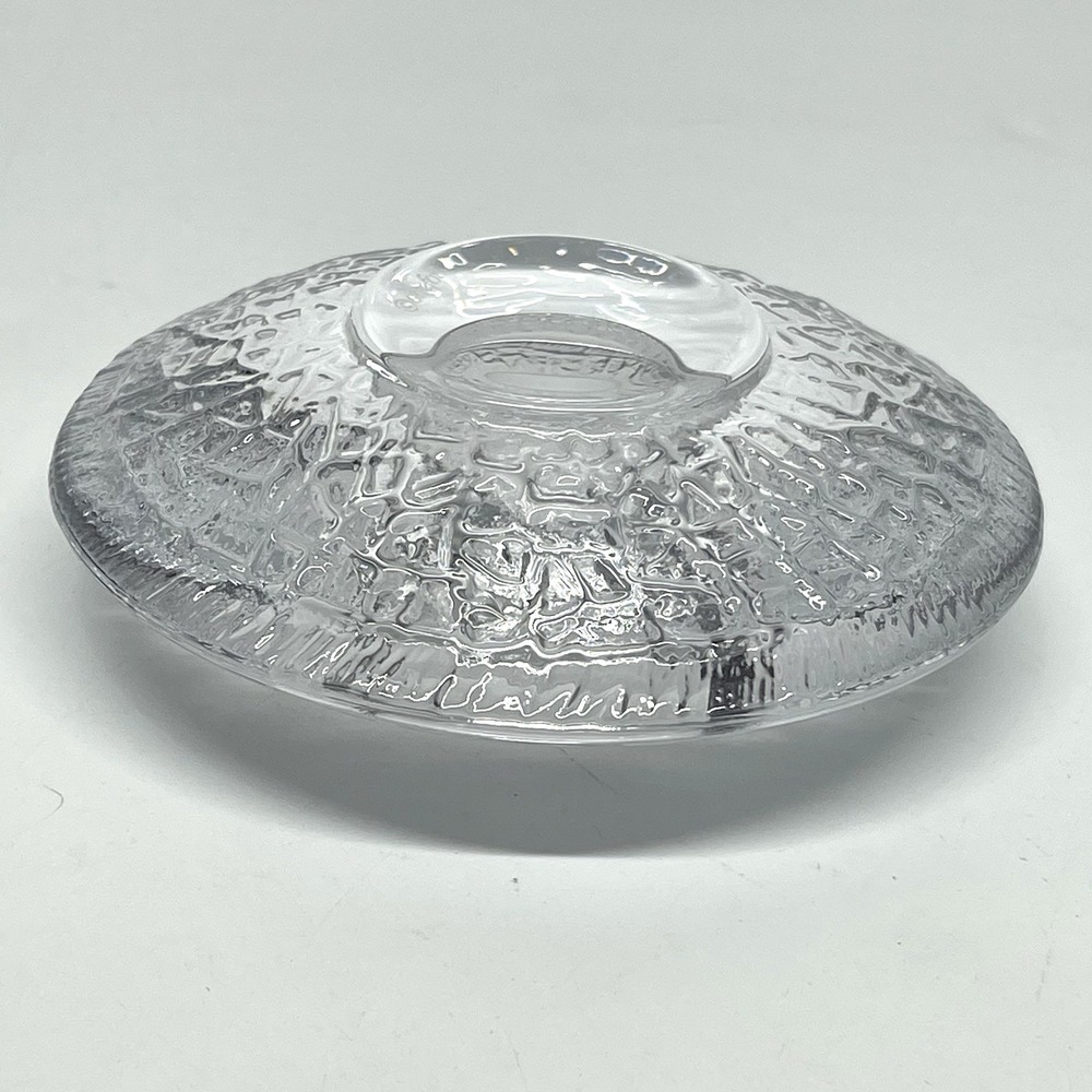 Vintage Orrefors Discus Votive Candle Holder Sweden Lars Hellsten Crystal Glass - Picture 7 of 8